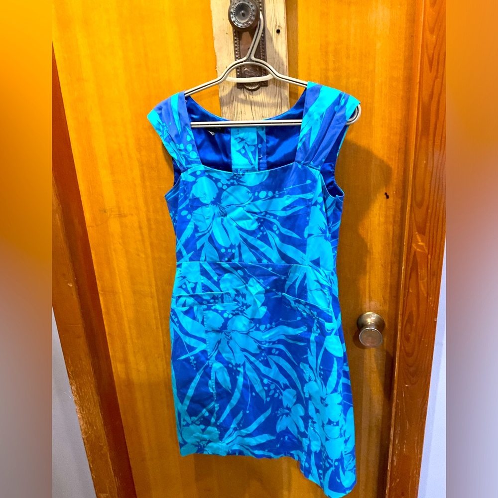 Sense indigo and teal floral dress size 4